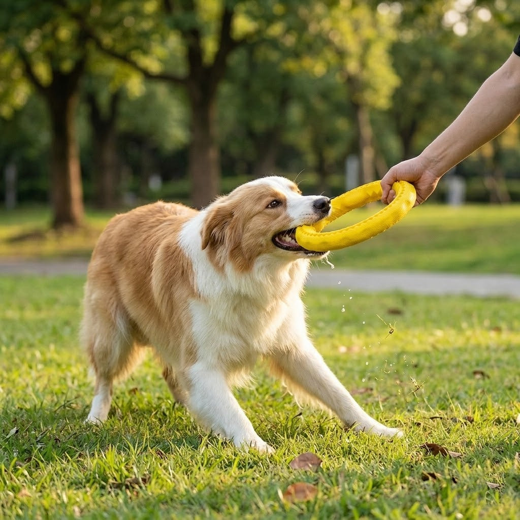 Dog TPR Pull Ring and Fetch Toy
