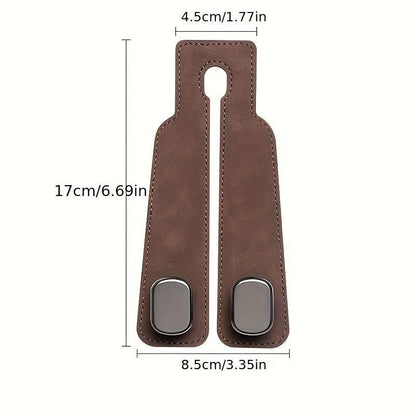 Premium Leather Hidden Car Hooks | Dual-Hook Organizer for Purses & Bags,Keep your bags secure and your car clutter-free. Installs in 1 second.