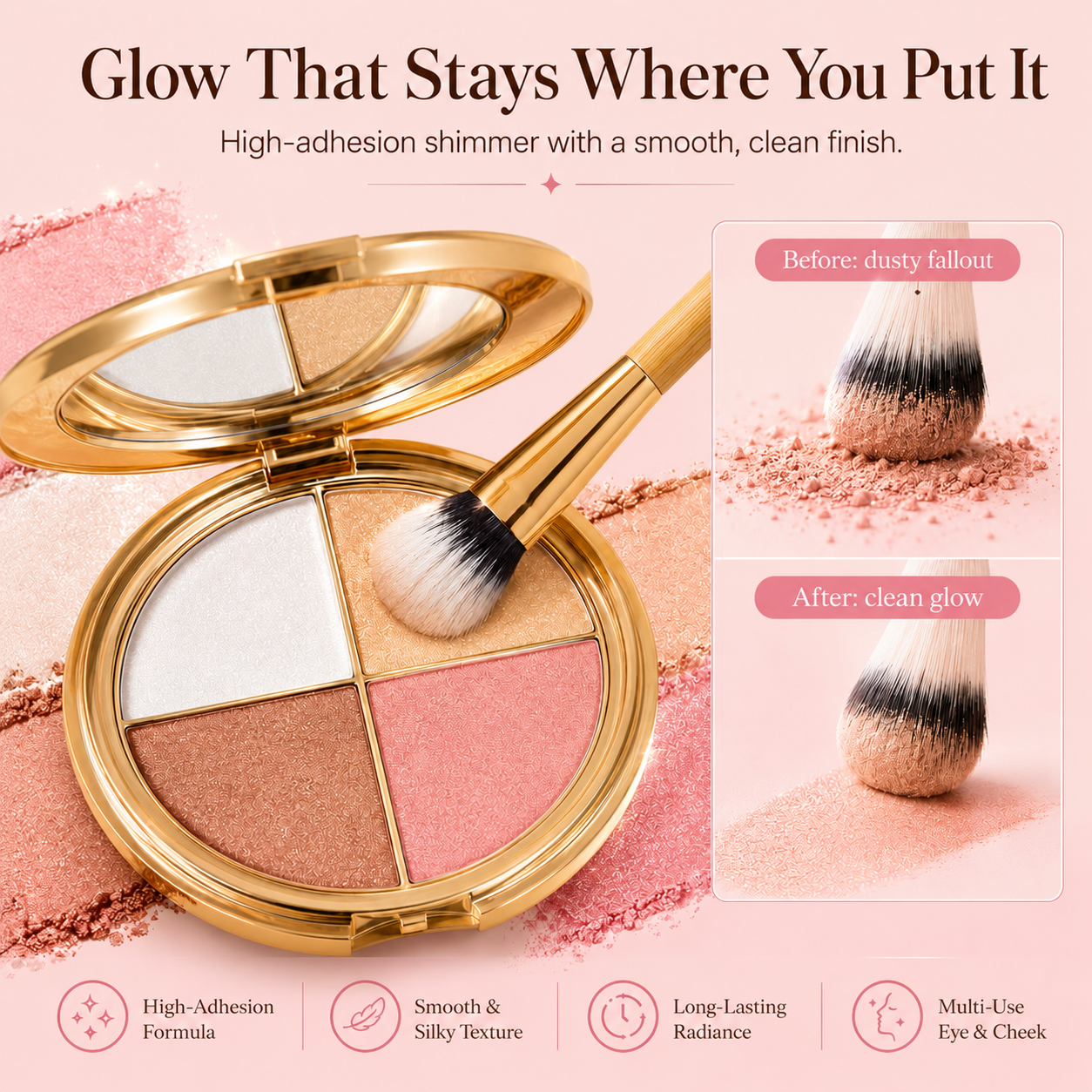✨ Last Day Buy 2 Get 1 Free ✨Glow Wardrobe Highlighting Eye & Cheek Palette