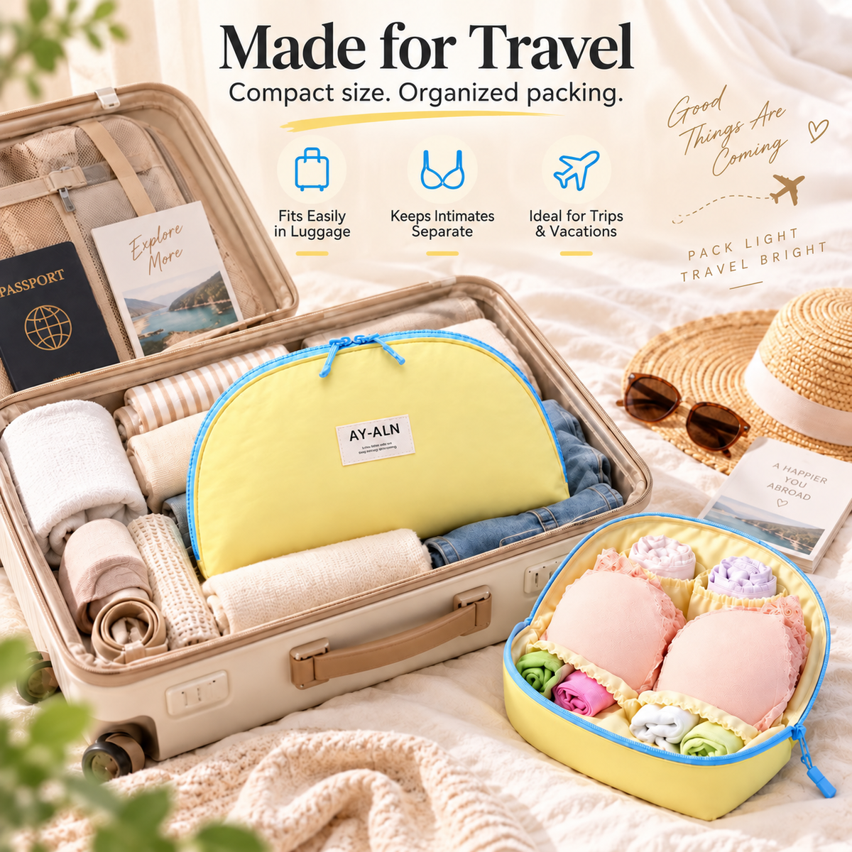 🧳 3-in-1 Travel Underwear Storage Bag