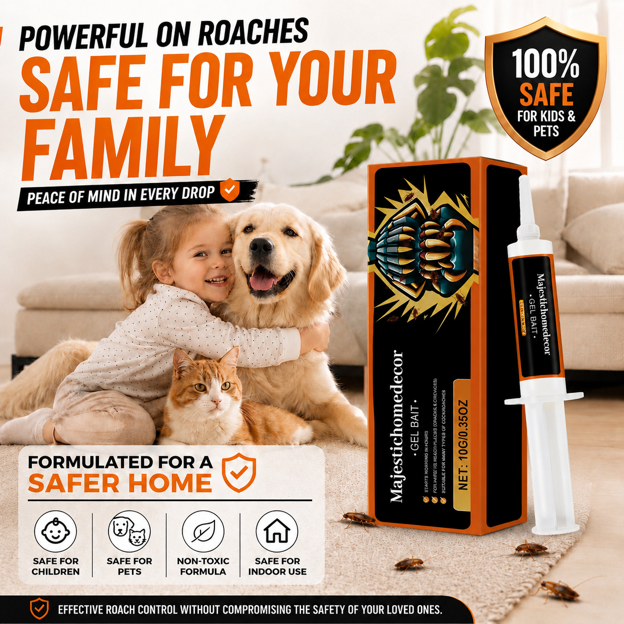 💥2026 Upgraded Formula] Professional Cockroach Gel Bait – Eliminates Entire Nest