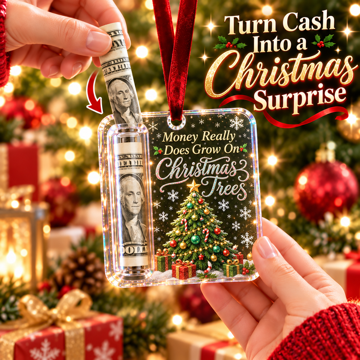 🎄Christmas Cash Gift Ornament- Make Cash Feel Like A Real Christmas Gift💵